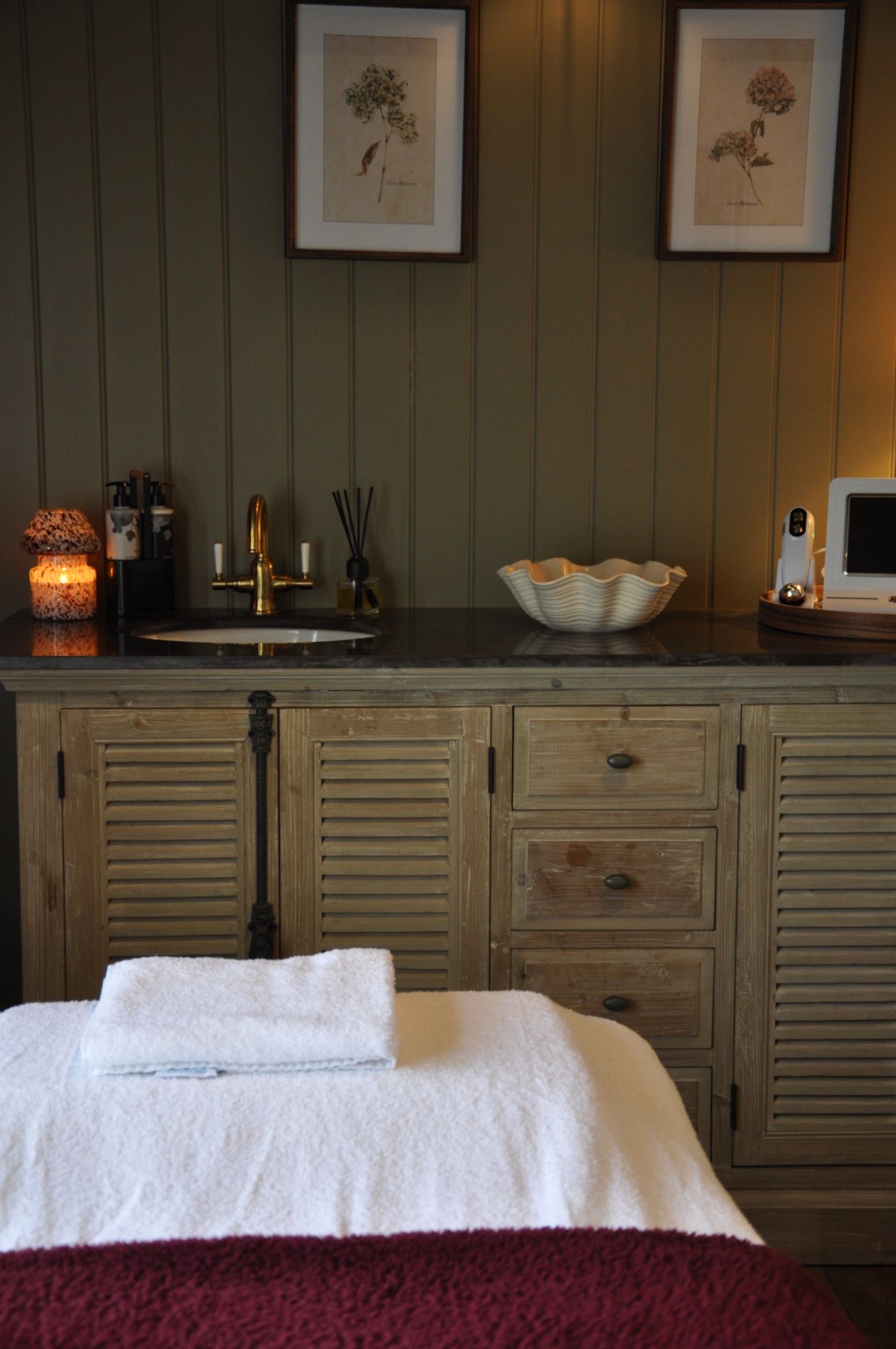Japanese head spa area at The Face Lab Cotswolds